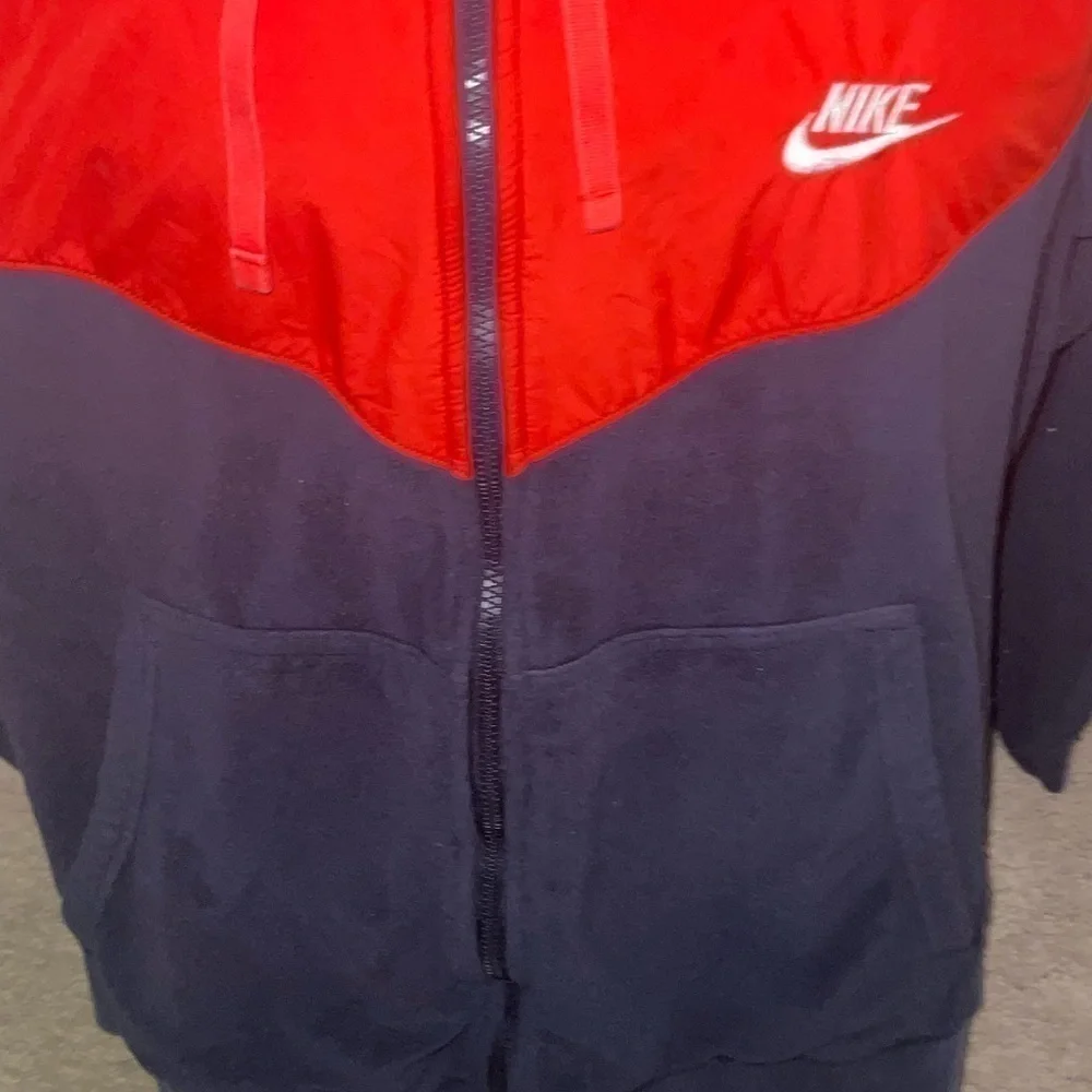 Nike NSW Polar Fleece Wind-runner 929114 451 Navy/White-Red New Men's Size 2XL